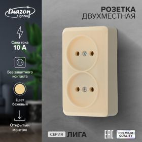 Розетка двухместная Luazon Lighting 