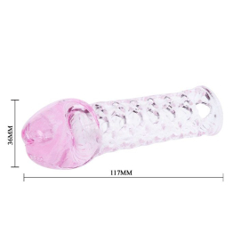 Розовая насадка на фаллос с закрытой головкой Male-Wear Net Sleeve