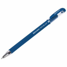 Ручка гелевая BRAUBERG "Profi-Gel SOFT", СИНЯЯ, линия письма 0,4 мм, стандартный наконечник 0,5 мм, прорезиненный корпус SOFT-TOUCH, 144130