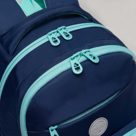 Рюкзак GRIZZLY школьный, анатомическая спинка, 2 отделения, для девочек, "AZURE", 40х25х13 см, RG-564-4/1