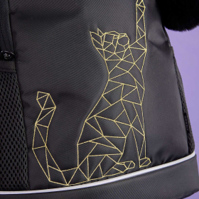 Рюкзак GRIZZLY школьный, анатомическая спинка, 2 отделения, для девочек, "GOLD CAT", 38х28х18 см, RG-563-2/1