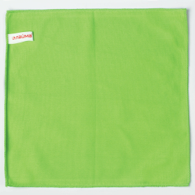 Салфетка из МИКРОФИБРЫ для стекол и зеркал 30х30 см, зеленая, 280 г/м2, LAIMA, 603933