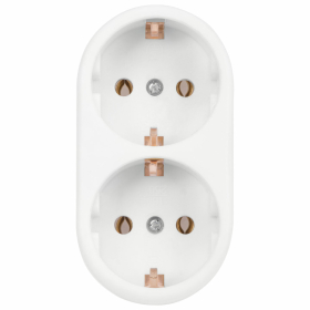 Сетевой разветвитель SONNEN U-020G, 2 розетки, с заземлением, 16 А, белый, 511442