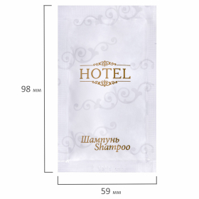 Шампунь одноразовый 10 мл, КОМПЛЕКТ 500 шт., HOTEL, саше, флоупак, 2000111