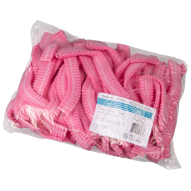 Шапочка "Шарлотта" розовая КОМПЛЕКТ 50 шт. спанбонд 15 г/м2, ЧИСТОВЬЕ, 600-037