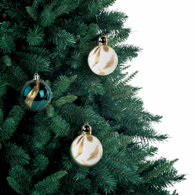 Шары ёлочные 6 шт., 6 см, "Peacock", пластик, бирюзовый/золото, ЗОЛОТАЯ СКАЗКА, 592179