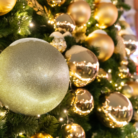 Шары ёлочные 6 шт., 6 см, "Trio", пластик, ТЕМНОЕ ЗОЛОТО (глянец, матовый, глиттер), ЗОЛОТАЯ СКАЗКА, 590867