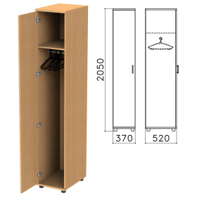 Шкаф для одежды "Монолит", 370х520х2050 мм, цвет бук бавария, ШМ52.1