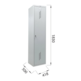 Шкаф металлический для одежды ПРАКТИК "ML/LS-11-40D", 2 отделения, 1830х400х500 мм, 23 кг, разборный, S23099403902