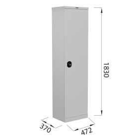 Шкаф металлический офисный BRABIX "MK 18/47/37-01", 1830х472х370 мм, 25 кг, 4 полки, разборный, 291138, S204BR181102