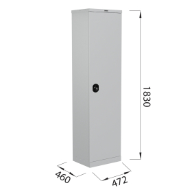Шкаф металлический офисный BRABIX "MK 18/47/46-01", 1830х472х460 мм, 30 кг, 4 полки, разборный, 291139, S204BR181202