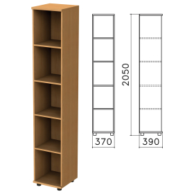 Шкаф (стеллаж) "Монолит", 370х390х2050 мм, 4 полки, цвет бук бавария, КМ45.1