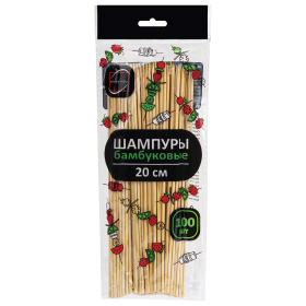 Шпажки-шампуры для шашлыка бамбуковые 20 см, 100 штук, КП, 107948