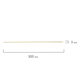 Шпажки-шампуры для шашлыка бамбуковые 300 мм, 100 штук, WELDAY, 607571, 67