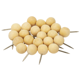 Силовые кнопки-гвоздики BRAUBERG WOOD, деревянные (шарики), 50 штук, 10 мм, 272761