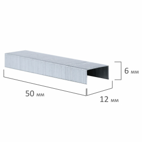 Скобы BRAUBERG № 26/6 (для степлеров 24/6), 1000 штук, экономичные, до 30 листов, 225973