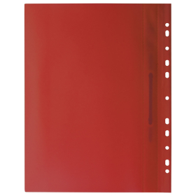 Скоросшиватель пластиковый с перфорацией BRAUBERG, А4, 140/180 мкм, красный, 226582