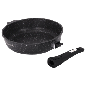 Сковорода индукционная 26 см, съемная soft-touch ручка, антипригарное покрытие, МЕЧТА "Гранит", 026802И