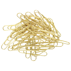 Скрепки большие 50 мм, BRAUBERG, золотистые, 50 шт., в картонной коробке, 270447