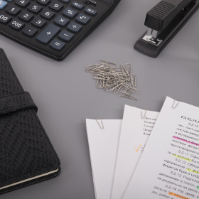 Скрепки ОФИСНАЯ ПЛАНЕТА, 25 мм, никелированные, треугольные, 100 шт., в картонной коробке, 222043