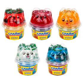 Слайм (лизун) с наполнителем, 200 г, ассорти 5 видов, JOLLY JOT (ДЖОЛИ ДЖОТ), 665948