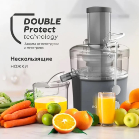 Соковыжималка BQ (БИ-КЬЮ) J1008, 1200 Вт, стакан 1,1 л, емкость жмыха 0,9 л, металл, серый, 86196937