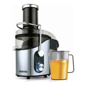 Соковыжималка CENTEK CT-1212, 1200 Вт, стакан 1,1 л, емкость для жмыха 1,7 л, металл, сталь/черный