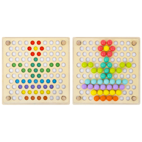 Сортер-мозаика развивающий деревянный с шариками, 3 в 1, по методу Монтессори, BRAUBERG KIDS, 665247