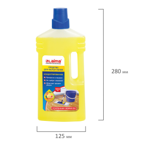 Средство для мытья пола 1 л, LAIMA PROFESSIONAL концентрат, "Цитрусовый микс", усиленная формула, 604795