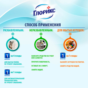 Средство для мытья пола дезинфицирующее 1 л GLORIX (Глорикс) "Лимонная Энергия", без хлора, 8677296