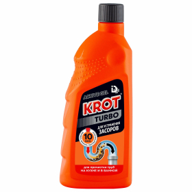 Средство для прочистки канализационных труб 1 кг, КРОТ "Turbo", гель, 4000044