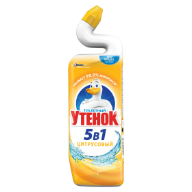 Средство для уборки туалета 900 мл ТУАЛЕТНЫЙ УТЕНОК "Цитрусовый", 696895