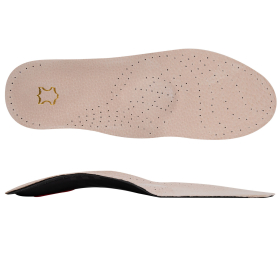 Стельки для обуви из натуральной кожи c СУПИНАТОРОМ, размер RU 39-45 / EU 40-46, с линиями выреза, SHEGRA (ШЕГРА), 700760