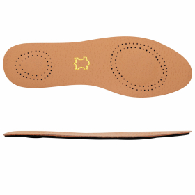 Стельки для обуви из натуральной кожи с двумя амортизаторами, размер RU 39-45 / EU 40-46 с линиями выреза, SHEGRA (ШЕГРА), 700762