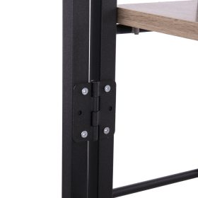 Стеллаж BRABIX "Smart SH-007", 605х295х1193 мм, ЛОФТ, трапеция, складной, металл/ЛДСП дуб, каркас черный, 641872