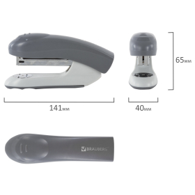 Степлер №24/6, 26/6 BRAUBERG "Original", до 25 листов, серый, 222535