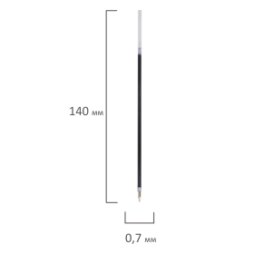 Стержень шариковый масляный BRAUBERG "i-Rite GT" 140 мм, СИНИЙ, узел 0,7 мм, линия письма 0,35 мм, 170376