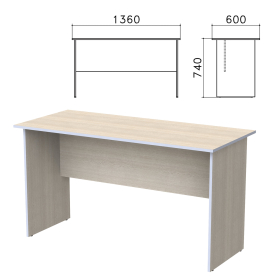 Стол письменный "Бюджет", 1360х600х740 мм, дуб шамони светлый, 402661-430