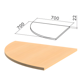 Стол приставной угловой "Монолит", 700х700х750 мм, БЕЗ ОПОРЫ (640137), цвет бук бавария, ПМ33.1