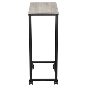 Стол журнальный BRABIX "LOFT CT-001", 450х250х680 мм, на колёсах, металлический каркас, цвет морёный дуб, 641859