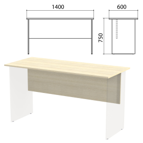 Столешница, царга стола письменного "Канц" 1400х600х750 мм, цвет дуб молочный, СК21.15.1