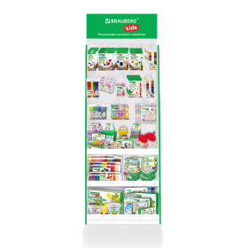 Стойка напольная BRAUBERG KIDS, 180х60х40 см, 3 полки, 16 крючков, 505973