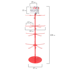 Стойка-вертушка настольная MONTE VITA, 108х44см, 4 ряда, 22 крючка, 507506