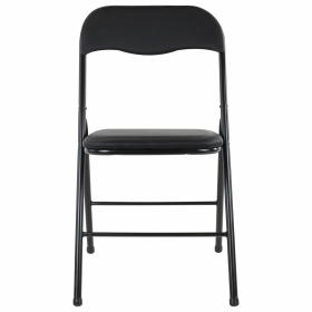 Стул складной BRABIX "Golf CF-007", черный каркас, кожзам черный, 531565