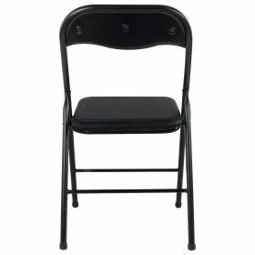 Стул складной BRABIX "Golf CF-007", черный каркас, кожзам черный, 531565