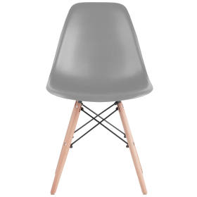 Стулья BRABIX "Eames CF-010", КОМПЛЕКТ 4 шт., пластик серый, опоры дерево/металл, 532632, 2033A
