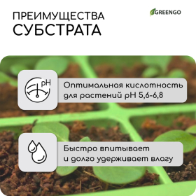 Субстрат кокосовый, универсальный, для террариумов и растений, в брикете, 25 л, 100% торф, Greengo