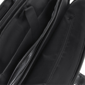 Сумка портфель BRAUBERG CARBON с отделением для ноутбука 15-16", 2 отделения, экокожа, черная, 32х41х12 см, 240399