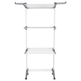 Сушилка напольная для белья раскладная МНОГОФУНКЦИОНАЛЬНАЯ, 3 уровня, на колесах, "Super Compact", СКЛАДНОЕ ОСНОВАНИЕ, LAIMA HOME, 608462