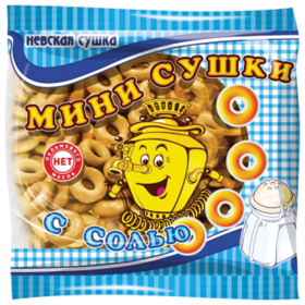 Сушки-мини НЕВСКАЯ СУШКА "Соленые", 200 г, пакет, 4099006